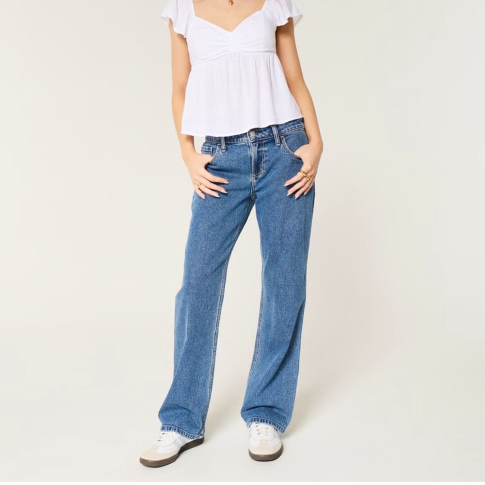 Hollister black low-rise straight leg jeans #y2kjeans